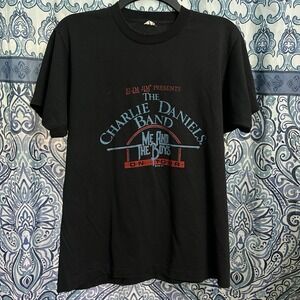 Vintage 1986 50/50 The Charlie Daniels Band On Tour Adult T-shirt Small/Medium